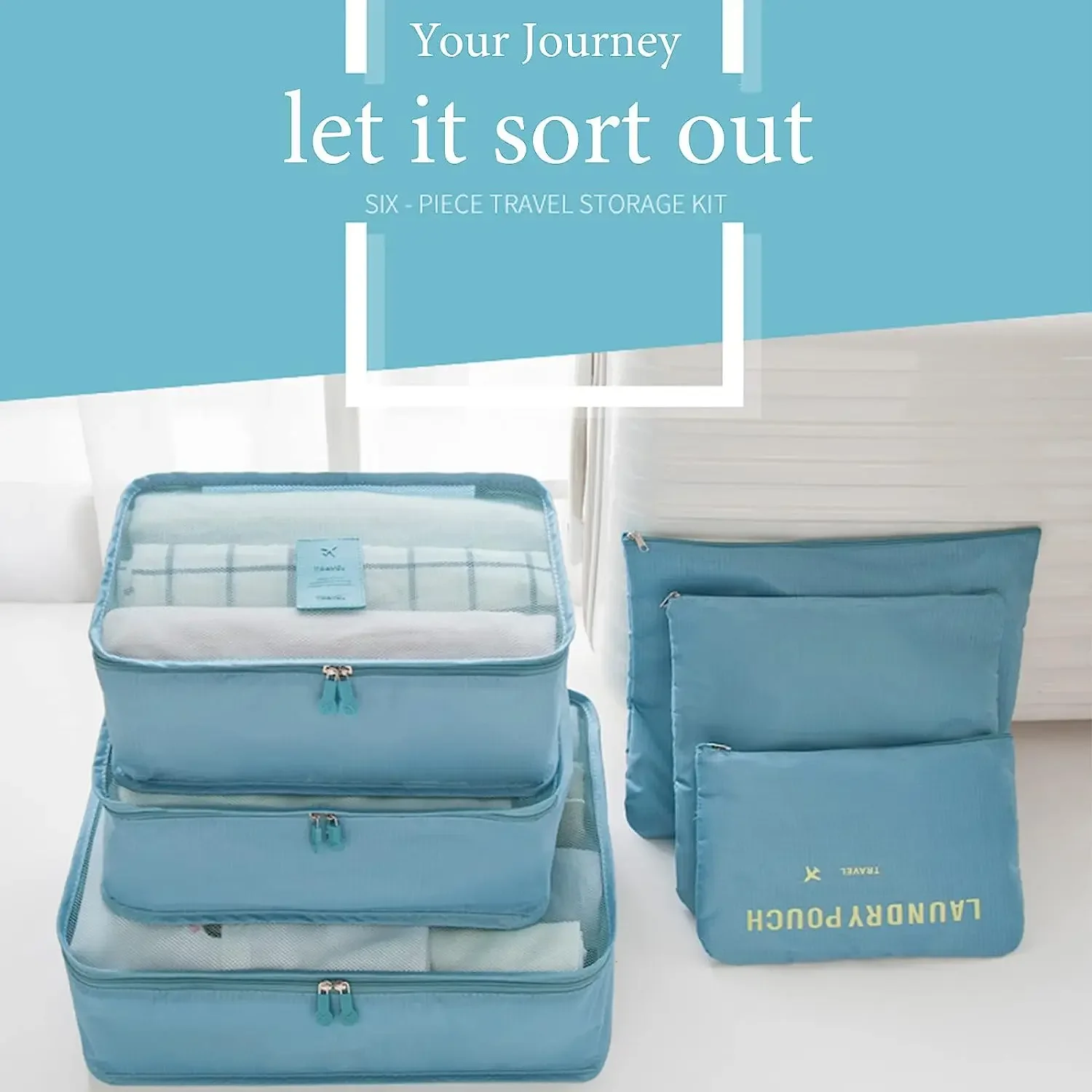 6pcs Travel Organizer Storage Bags Portable Travel Suitcases