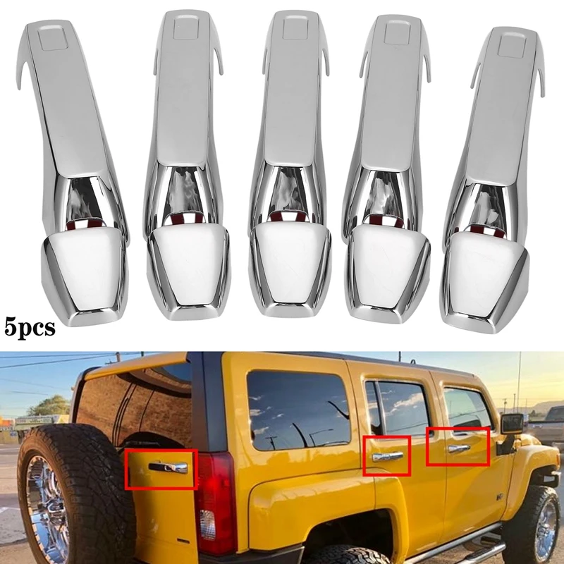 

5PCS Car Front & Rear Door Handle Cover Trim For Hummer H3 H3T 2006-2010 TRIM BEZEL 2007 2008 2009 Exterior Accessories