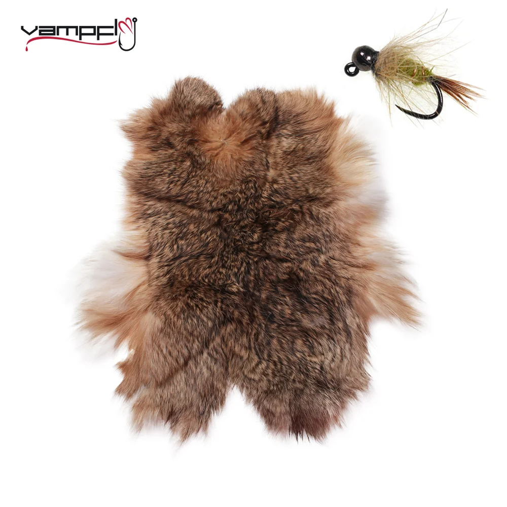 

Vampfly 1pc Natural Rabbit Skin Real Fluffy Fur Fly Tying Materials for Zonker Streamer Flies Scud Nymph Bug Worm Fly DIY Crafts