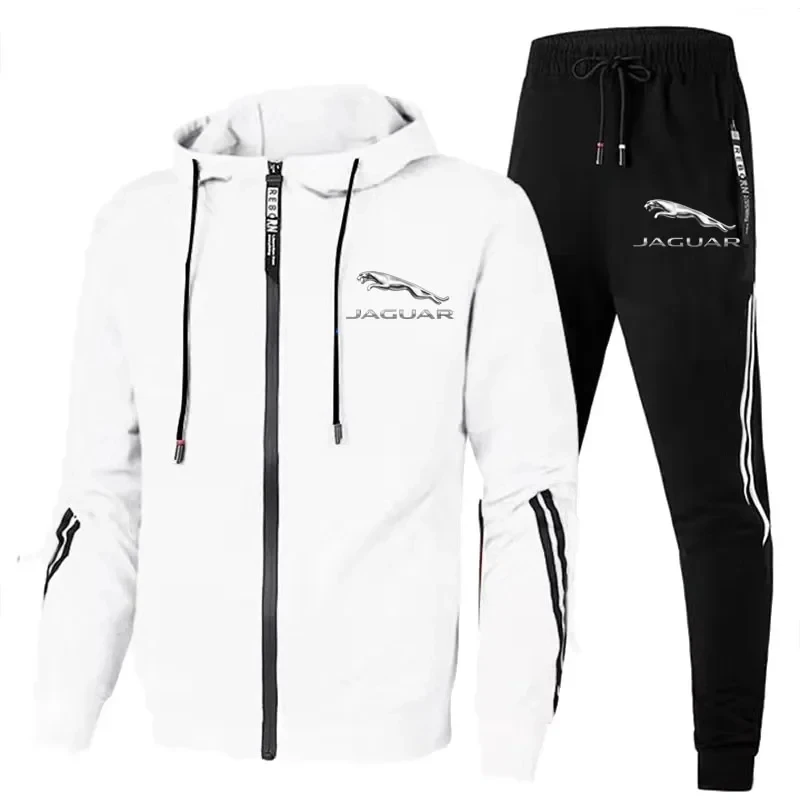 New spring and autumn men's sports suit zipper hooded coat + sports pants two-piece outdoor travel mountaineering fitness suit .