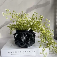 Nordic Human Face Shape Decorative Vase Home Decor Ceramic Men Face Flower Vase Pot Decoration Modern Room Decoration Art Home 2