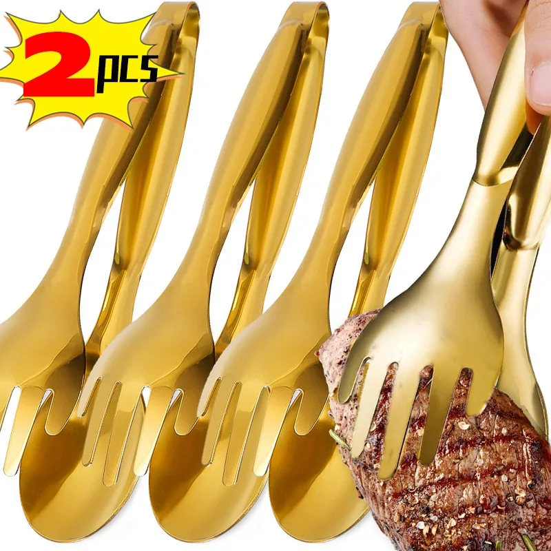 1/2pcs Kitchen Food Tongs Stainless Steel Creative Meat Salad Bread Clips Non Slip BBQ Clips Home Kitchen Cooking Accessories 1/2pcs Kitchen Food Tongs Stainless Steel Creative Meat Salad Bread Clips Non Slip BBQ Clips Home Kitchen Cooking Accessories