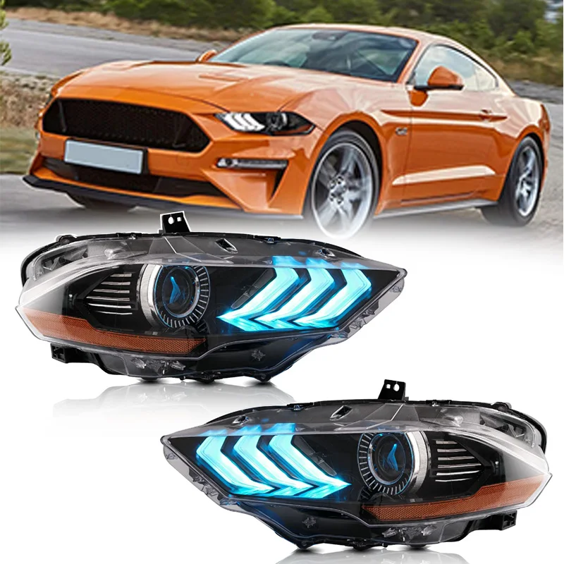 Pair Euro Look 5 Modes Full LED Dynamic Tail Lights Smoked Lens Fit for Ford Mustang 2015 2016