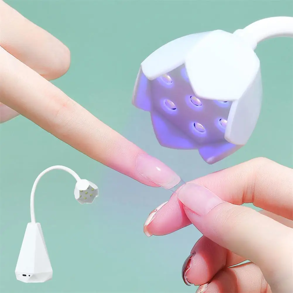 

Mini Nail LED Lamp 21W Nail Dryer False Nail Manicure Bendable Drying Nail Light Table 360° Design Glue Fast UV Lamp Polish E8S4