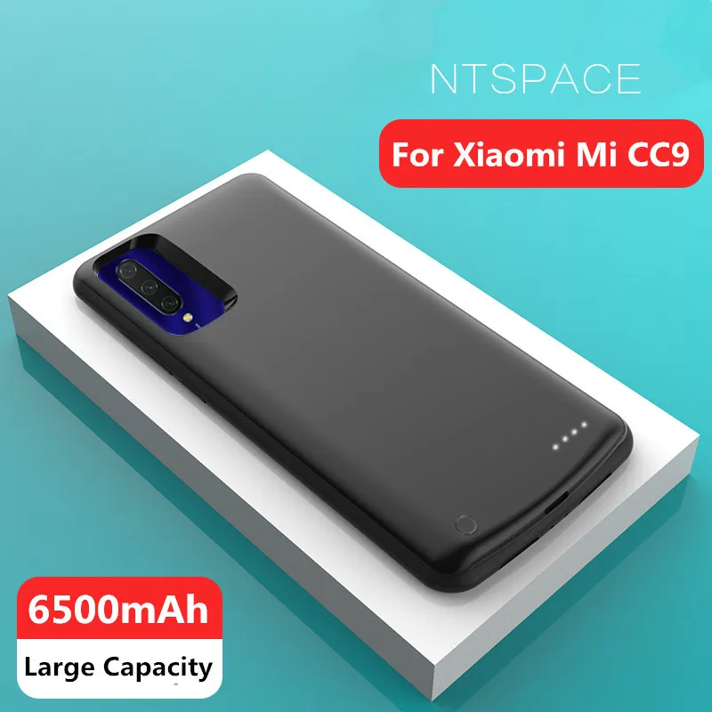 

NTSPACE 6500mAh Battery Charger Cases For Xiaomi Mi CC9 Power Bank Cover Battery Case For Xiaomi CC9 External Battery Power Case