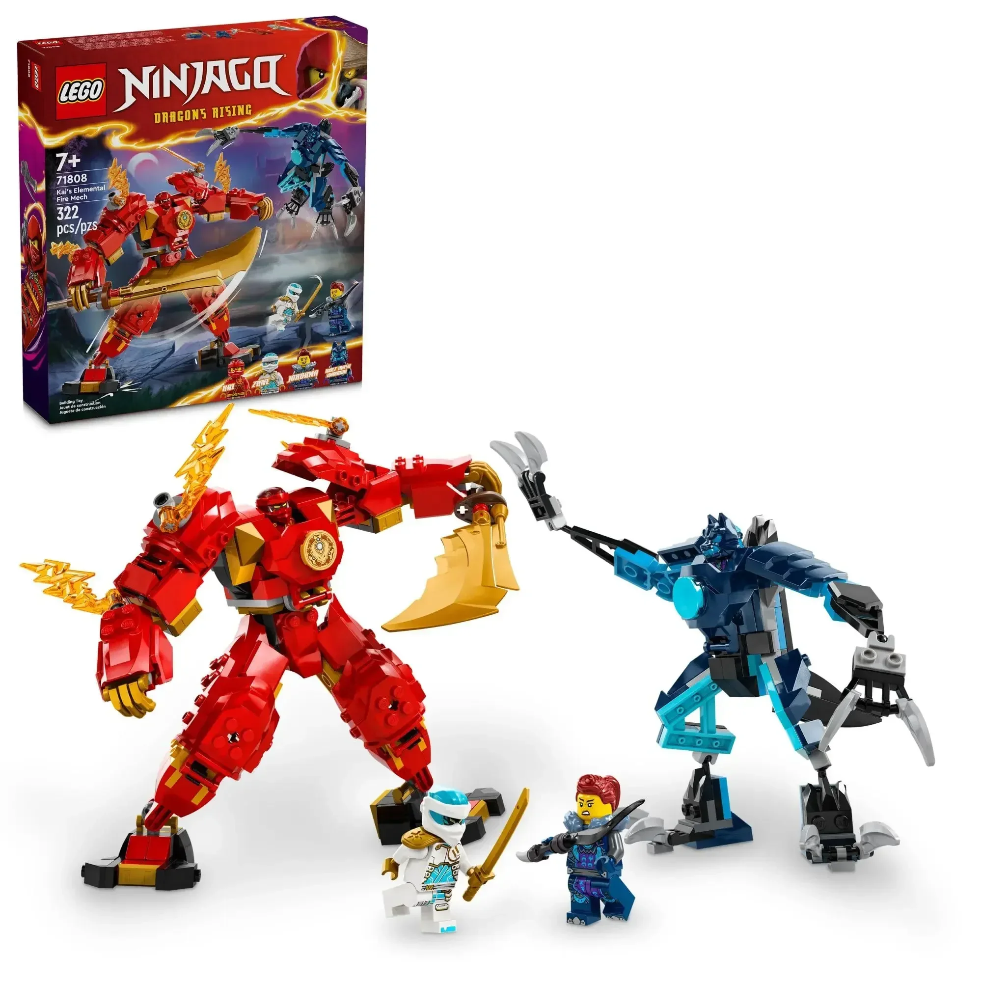 LEGO NINJAGO Kai's Elemental Fire Mech Action Figure, Mini Ninja