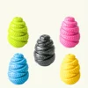 Durable Rubber Dog Chew Toy with Treat Dispenser-Interactive Puzzle Grenade Design for Mental Stimulation & Dental Health 1