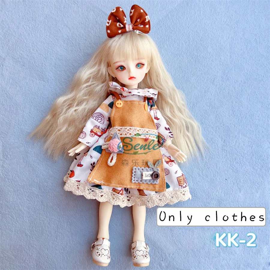 1/6 Bjd DOLL Clothes 30cm Toys Accessories New Style Wear Plaid Skirt Fashion Dress Up With Headwear For Girl Princess Dress
