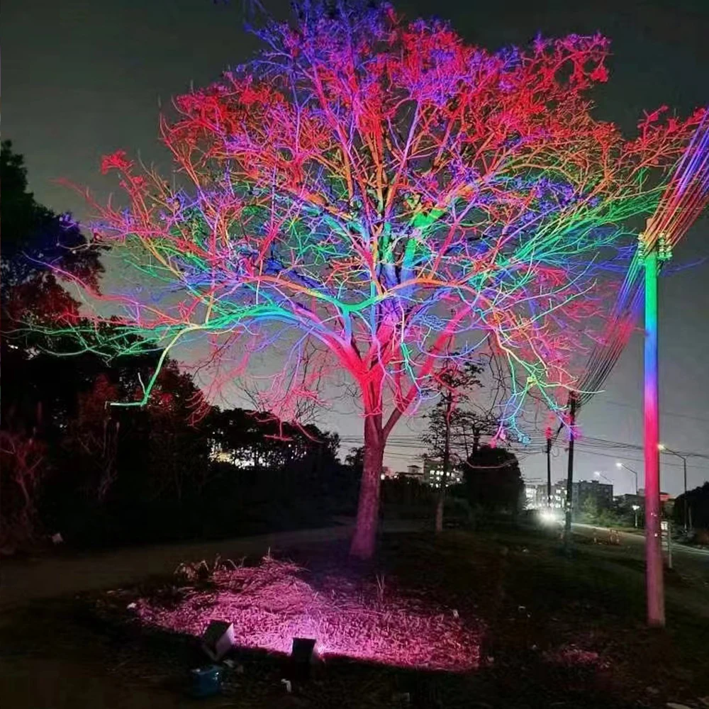 40w LED 다채로운 투광등 화려한 휴일 장식 정원 조명 무지개 투사등 경관 염색 나무 램프