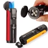 Strip Shape Butane Gas Cigar Lighter Lubinski Windproof 5 Flame Jet Torch Lighter Pocket Metal Cigarette Briquet Cigar Accessory 1