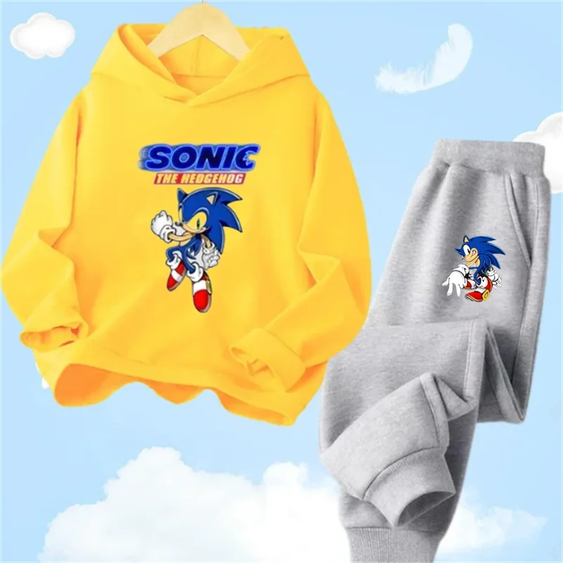 thumbnail image 1 of Conjunto de sudadera con capucha Sonic Tops, ropa para bebés de 2 a 12 años, ropa de abrigo para niños, sudadera de primavera 2024 para niñas, ropa para madres y niños, 1 of 5
