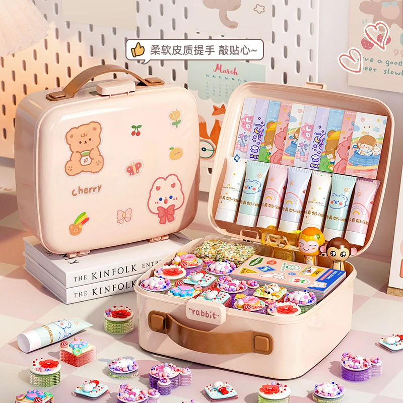 

Children's Hair Accessories Storage Box Multi-layer Storage Boxs Cute Girl Jewelry Case Head Rope Display Storage Organizer