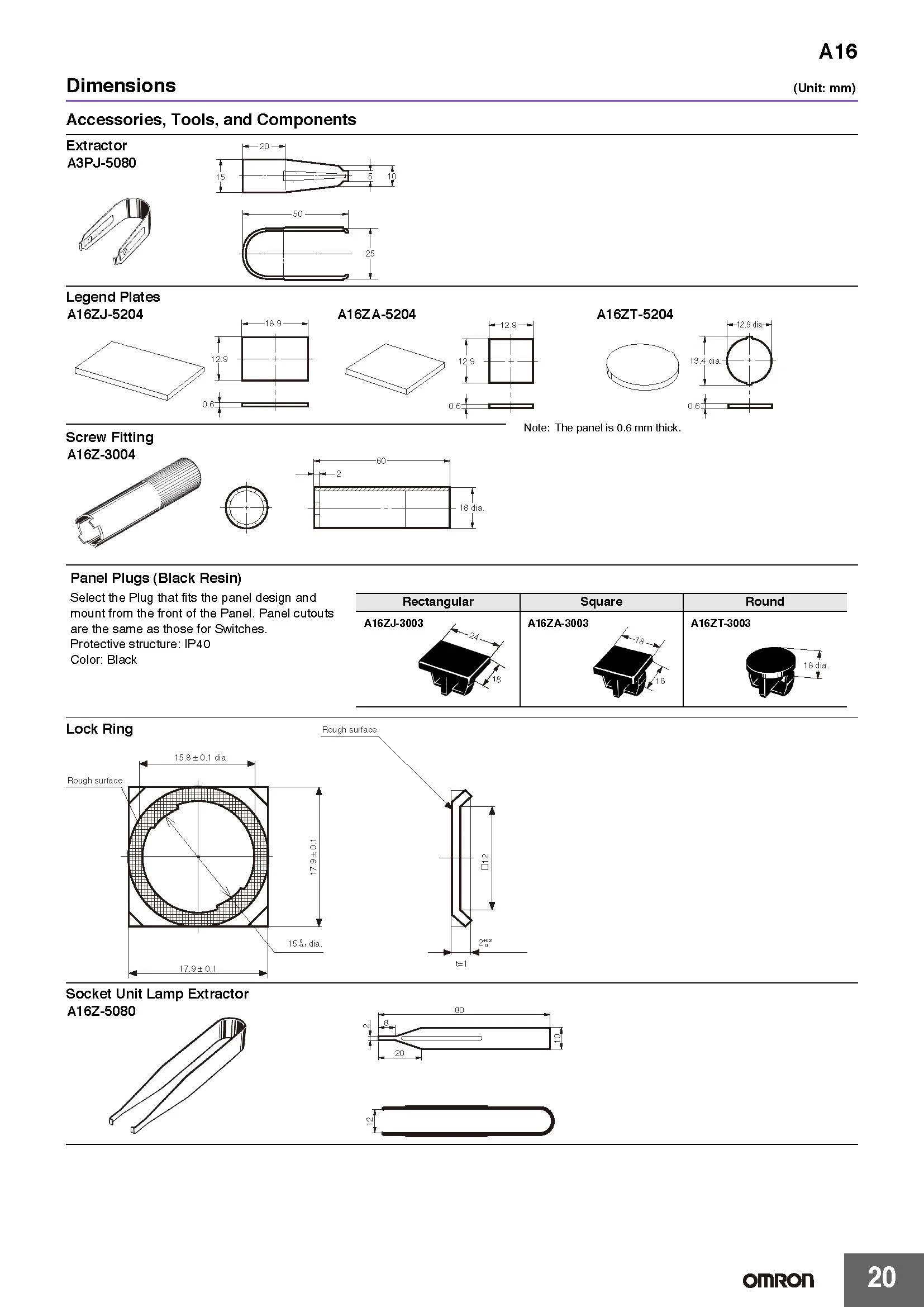 OMRON A16 Serie Rechteckiger Drucktastenschalter - Grün Rot Gelb Weiß Ohne Beleuchtung Reset A16-JGM-2 RYW 1 Authentisches Original – Detail 21