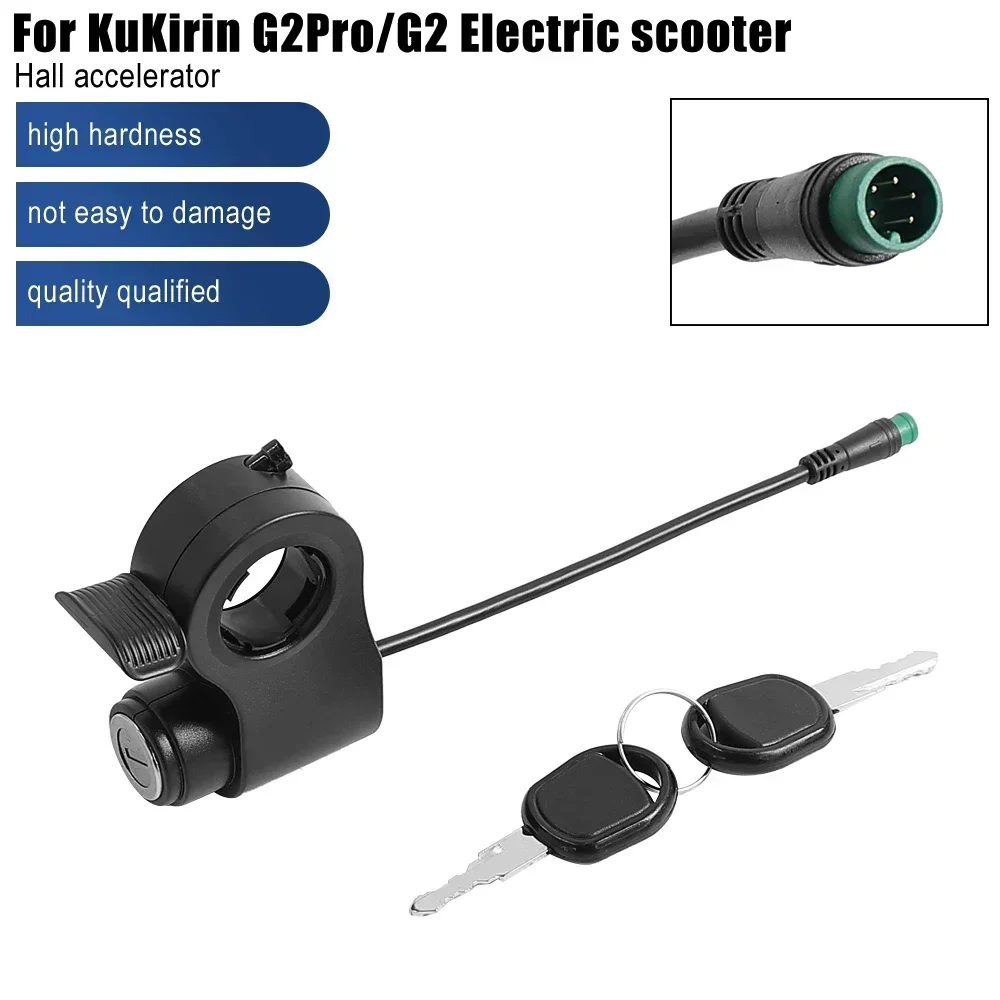 Gaspedalschalter mit Schlüssel für Kukirin G2 Max/G2 Pro Elektroroller, 5-poliger Drosselklappenschalter, Schlosszubehör – Detail 1