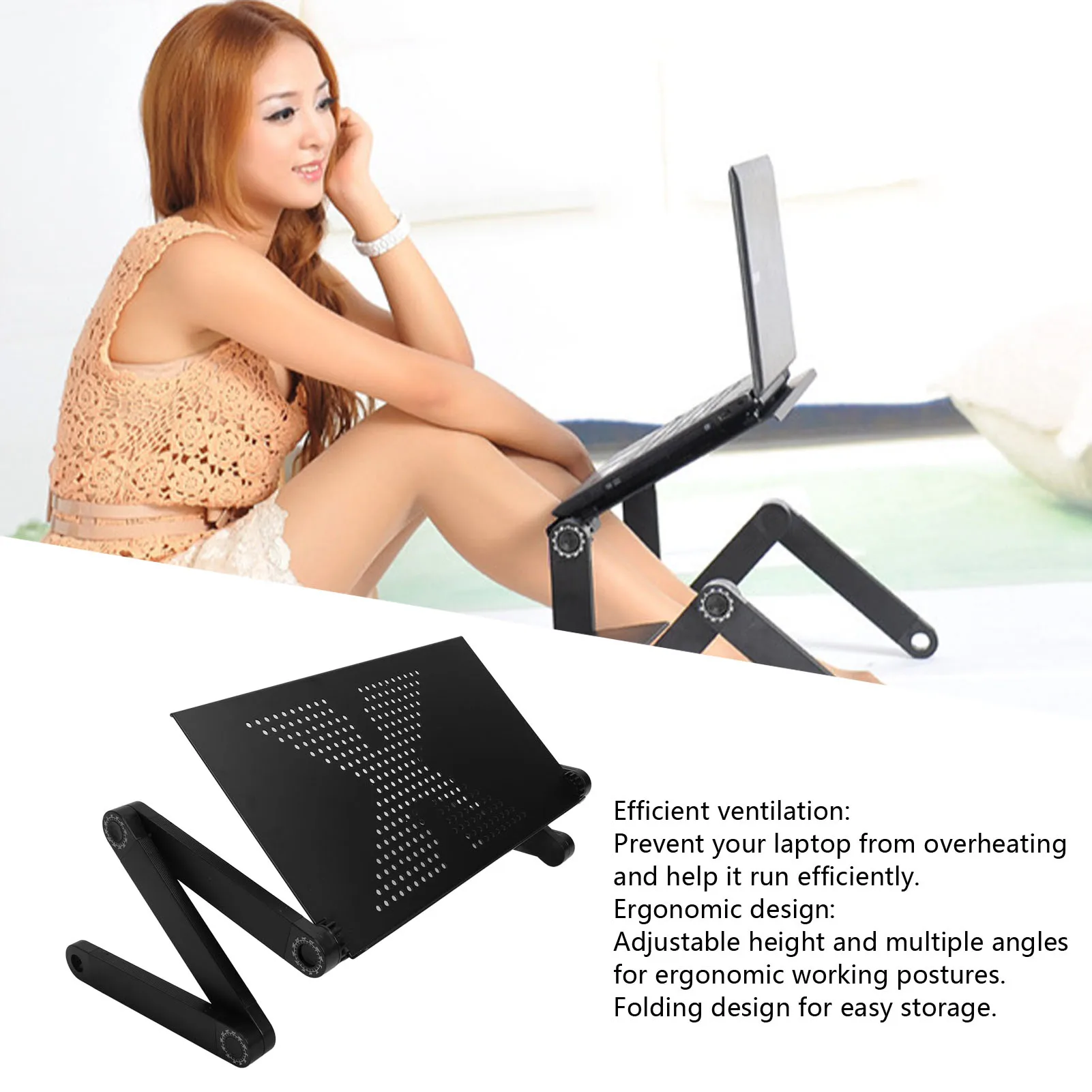 노트북 스탠드 알루미늄 합금 360도 높이 조절 접이식 노트북 거치대 480x260mm 노트북 스탠드