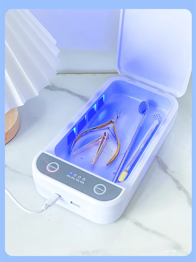 UV ネイルツール滅菌ボックスネイルアートツール消毒ケース強力