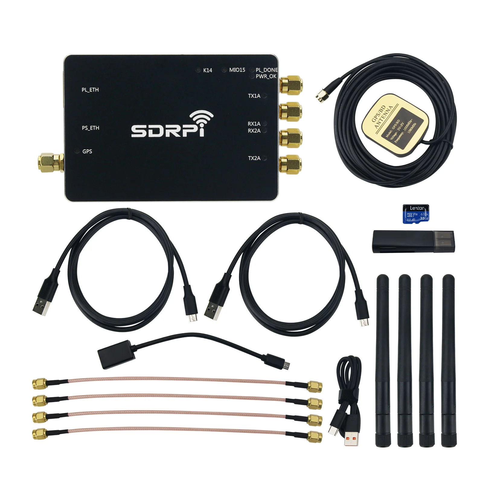 ZYNQ용 검정색 알루미늄 합금 쉘 AD9361을 갖춘 HamGeek SDRPi SDR 플랫폼 소프트웨어 정의 라디오 플랫폼