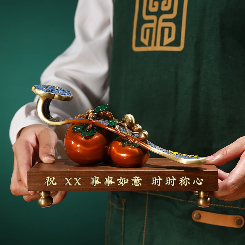 Hu Fuji copper persimmon ornament, living room entrance, everything goes well, decoration, office decoration