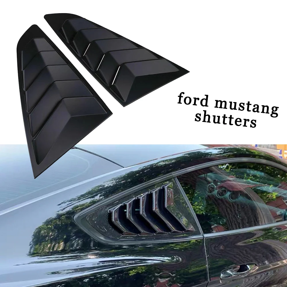 

ABS Rear Window Shutter Side Air Vents Car Modification Window Vents Carbon Fiber Pattern Auto Parts for Ford Mustang 2015-2019