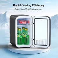Мини-холодильник, 6 литров/8 банок, портативный термоэлектрический охладитель, холодильники для спальни, ухода за кожей, напитков, офиса, общежития и автомобиля — изображение 2