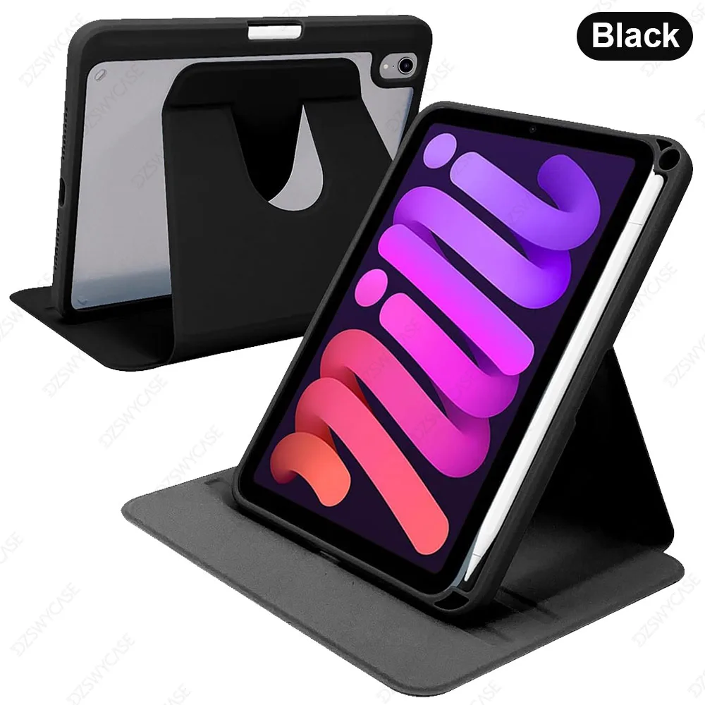 Versatile Rotating iPad Mini Case with Pencil Holder & Auto Sleep/Wake Feature