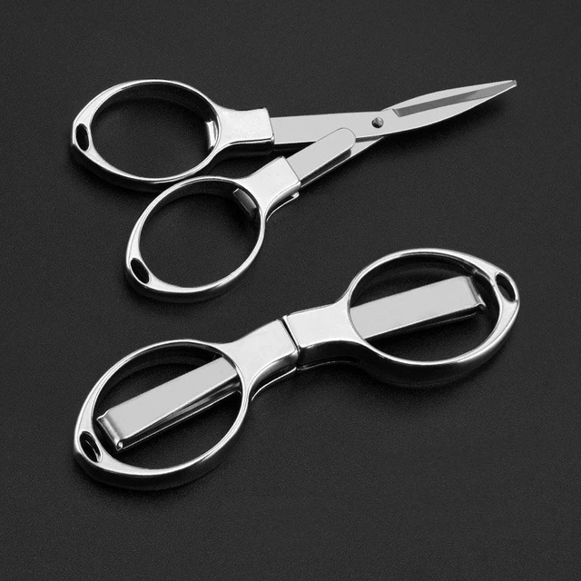 FLYSAND Fishing Line Scissor Portable Folding Safety Scissors Comfortable  Zinc Alloy Grip Sharp Stainless Steel Safety Blade