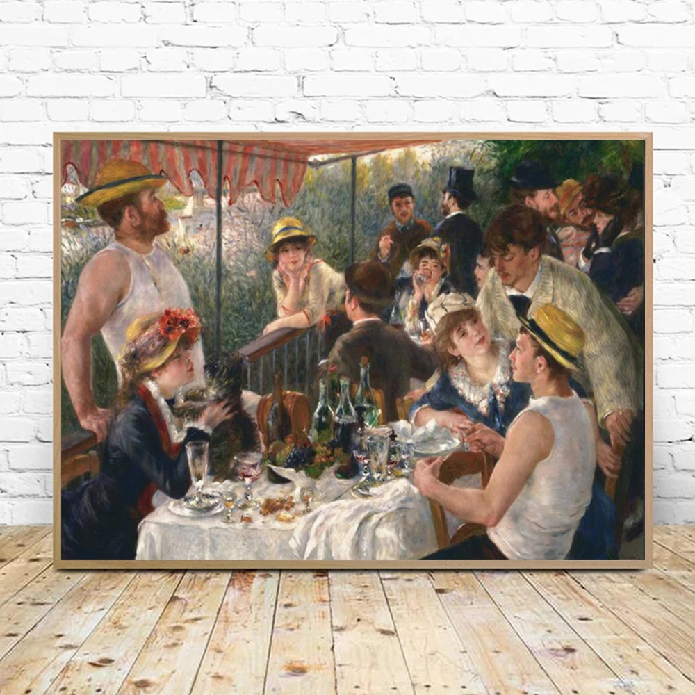 

Pierre Auguste Renoir Luncheon Of The Boating Party Canvas Painting Wall Art Vintage Poster And Print For Living Room Home Decor