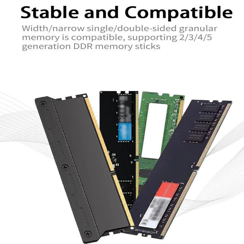 TEUCER Computer RAM Memory Heatsink Cooler with Thermal Conductive Pad for Desktop PC Memory DDR2/DDR3/DDR4/DDR5 — view 5
