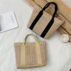 Summer Boho Handbag Tote Bag Women Straw Woven Rattan Basket Toiletry Storage Beach Handbag Travel Reusable Shoulder Bag Pouch 3
