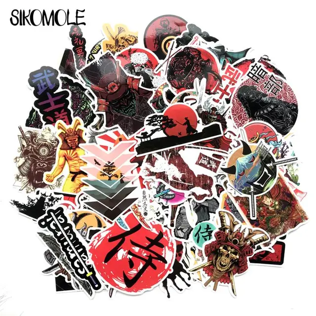 10/30/65pcs Japan Samurai Bushido Spirit Art Stickers DIY Mobile Phone Laptop Guitar Suitcase Skateboard Bike Decals Stickers F5 2