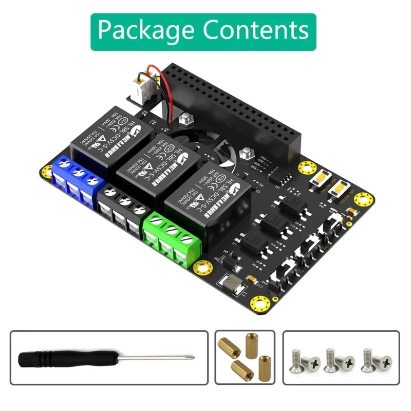 

For RaspberryPi A+ 3A+ B+ 2B 3B 3B+ Relays Expansion Card With Double Fan LEDs