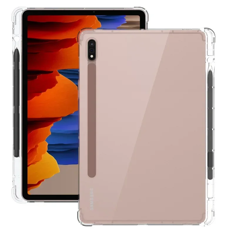 Crystal Clear Tablet Case with Pen Holder and TPU Protection