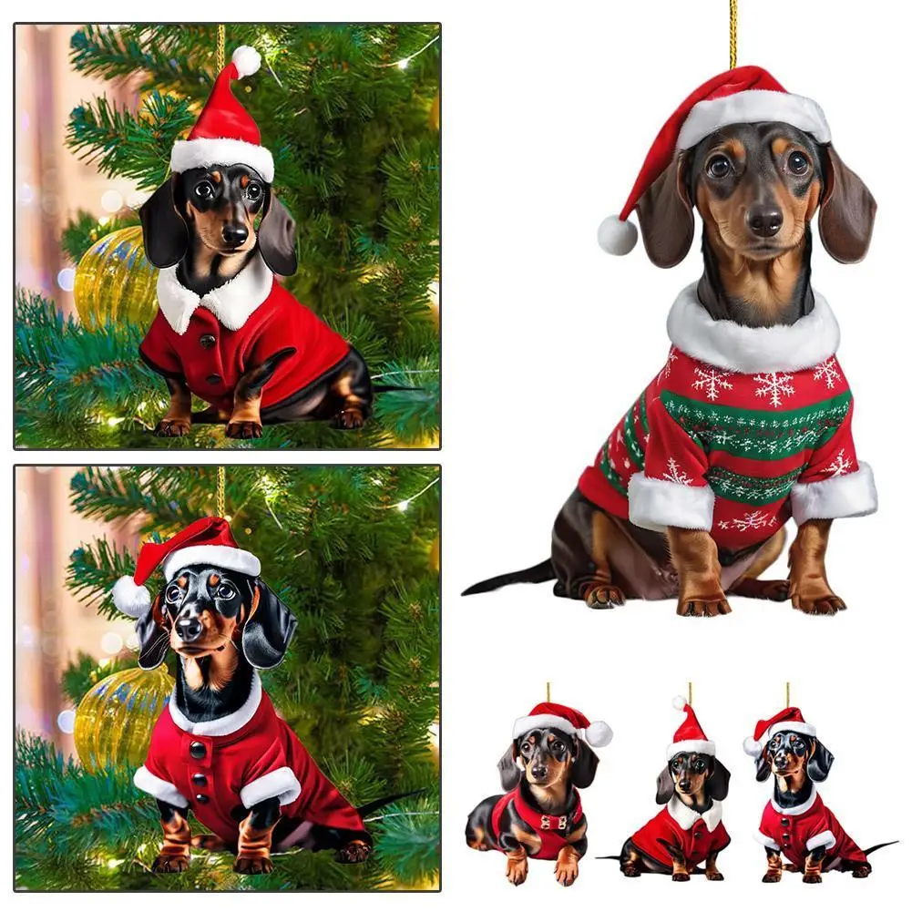 

Christmas Tree Hanging Ornaments Dachshund Dog Shaped Pendants For Home Christmas Decorations Xmas New Year Gifts H4a0