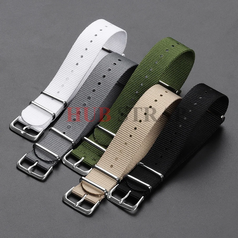 Universal Nylon Canvas Braided Watch Strap - One Piece Loop Bracelet