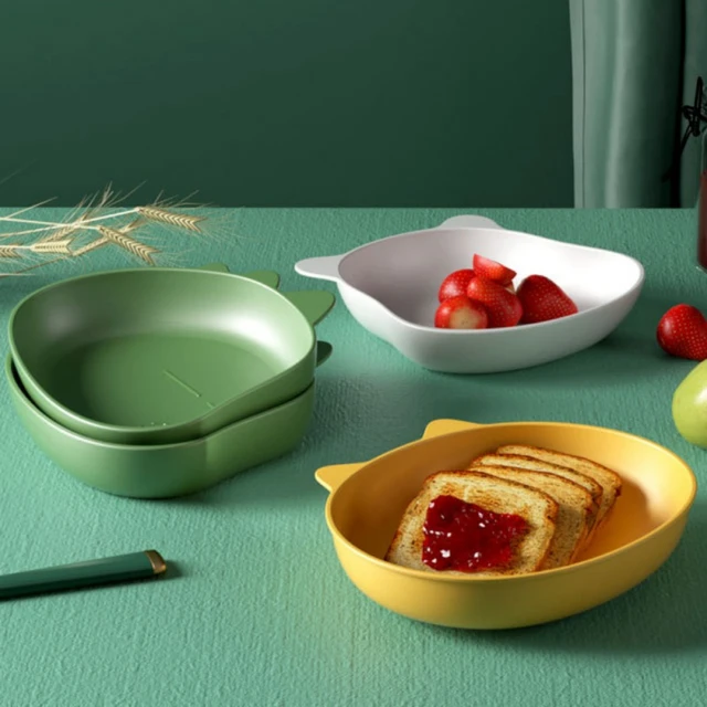 1pc PET Tray, Creative Green Food Tray For Kitchen Dining Table