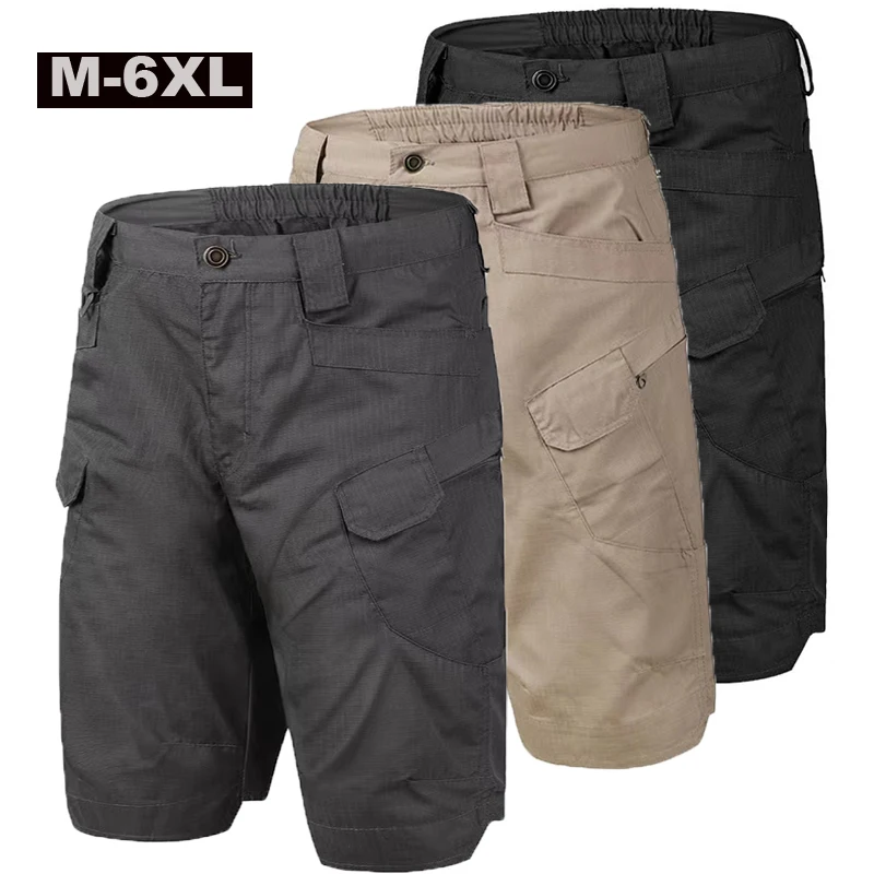 Men's Outdoor Cargo Tactical Shorts Summer Ripstop Waterproof Urban Combat Shorts Trekking Camping Hiking Climbing Sports Pants