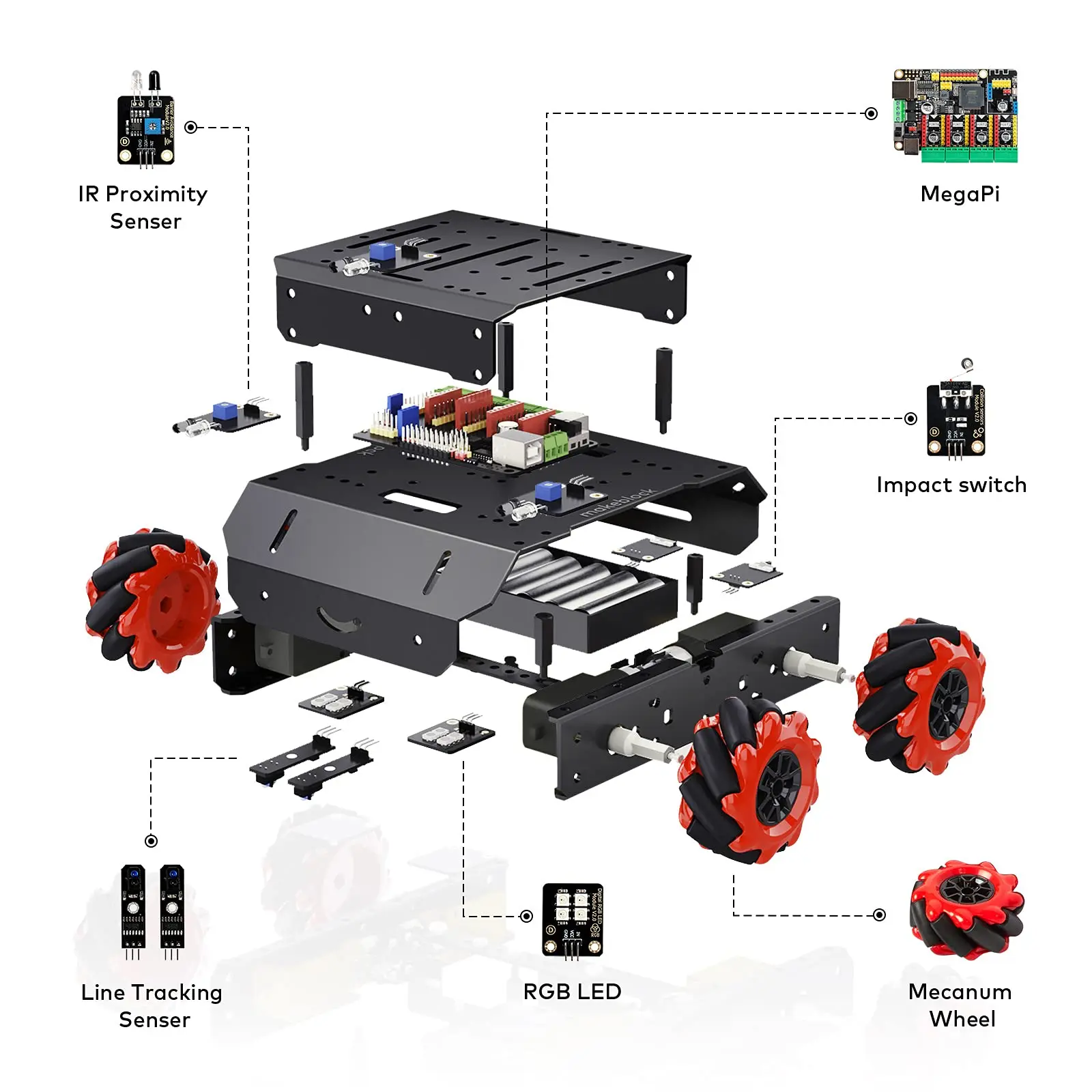 Makeblock mBot Mega Advanced Mechanical Coding Robotic Kit Programming Metal Robot Car with Arduino IDE STEM Toys