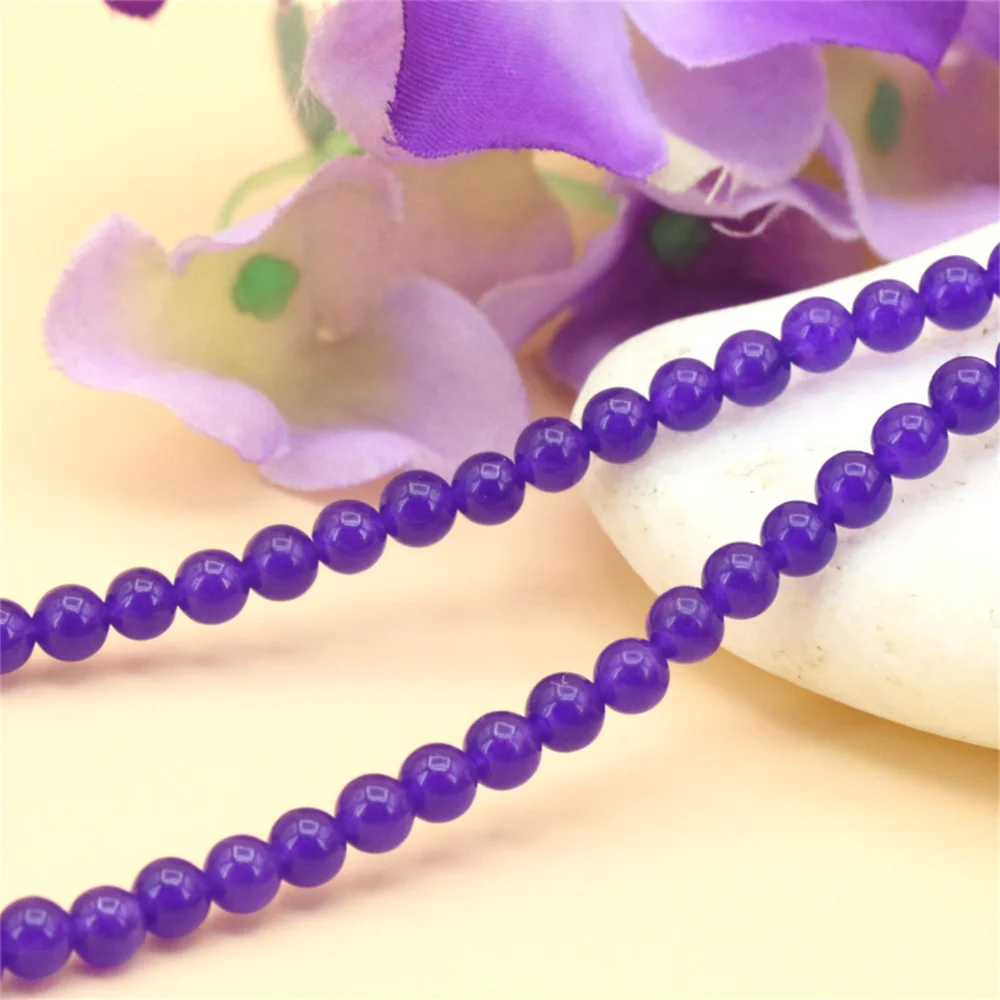

4mm Purple Jasper Chalcedony Round Loose Bead Natural Stone Beads For Jewelry Making DIY Necklace Bracelet Handmade Wholesale