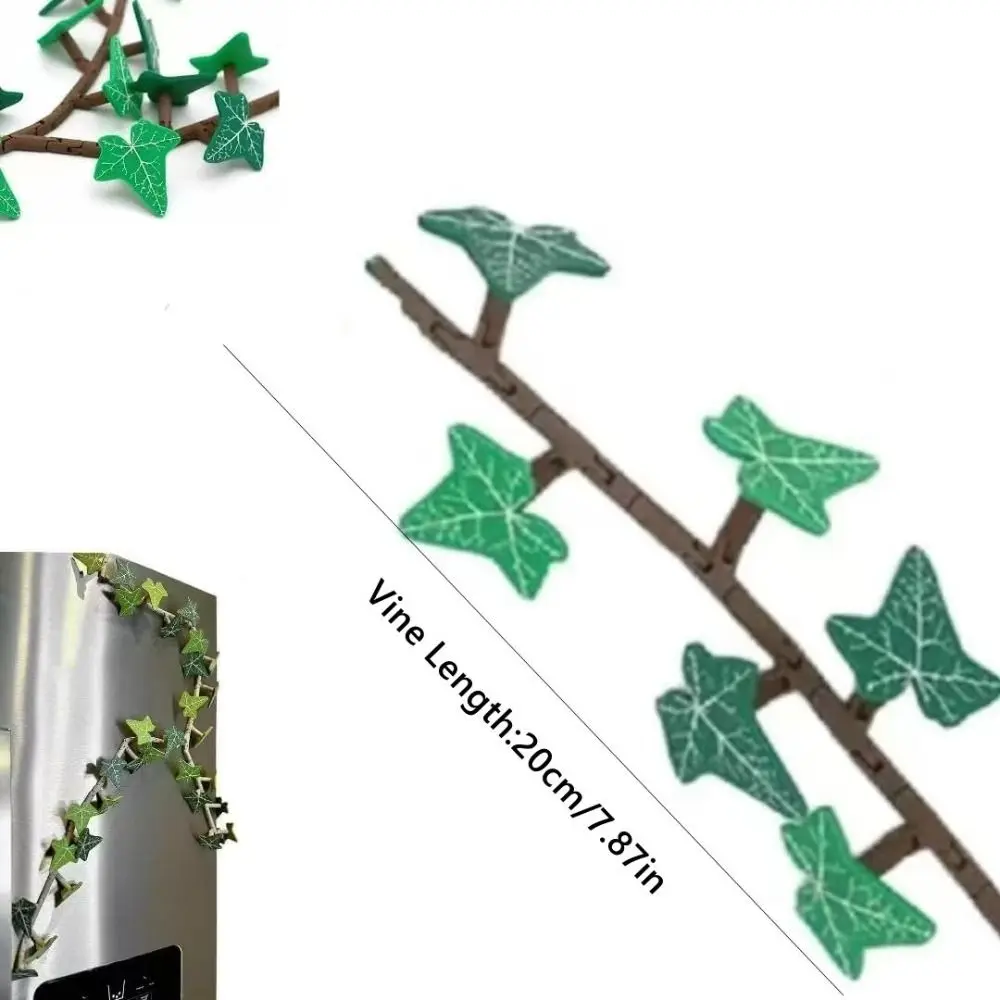 Green Plastic Ivy Fridge Magnets with Articulating Stems