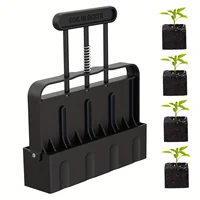 A hand-held garden clod maker with 4 square molds, a durable plastic seedling tool for indoor and outdoor gardening 1