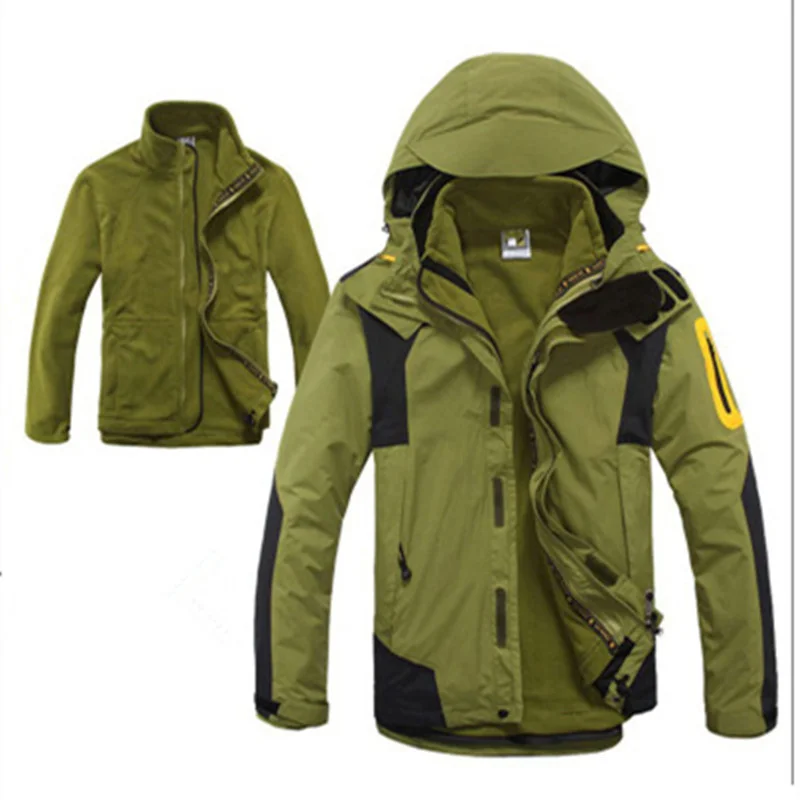 

Hot Men's Hiking Climbing 3 In 1 Outdoor Jacket Winter Inner Fleece Waterproof Sports Coat Camping Trekking Skiing Male Clothes