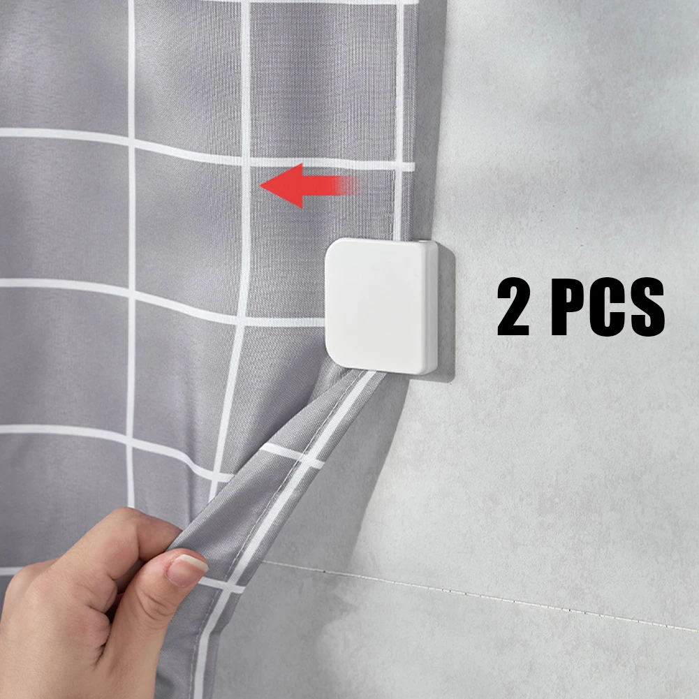Shower Curtain Anti Splash Clips Fixed Clamps 2Pcs Bath Guard Home Bathroom Shower Curtain Hooks