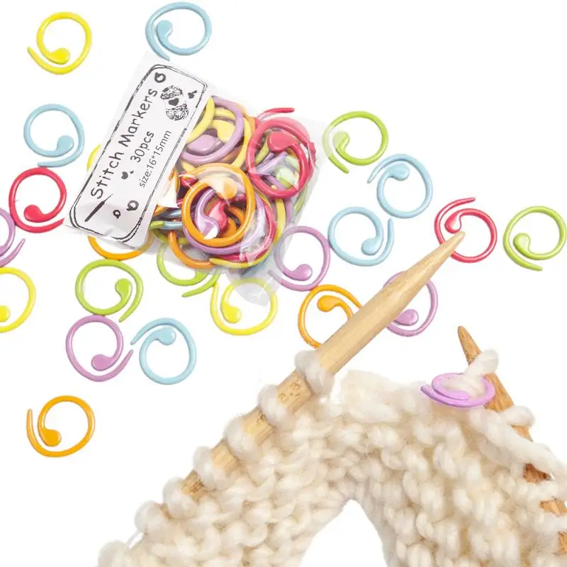 

30pcs Colorful Stitchs Markers Locking Stitchs Markers Safety Metal Clips Knitting Stitchs Marker For Counter Crochet Supplies