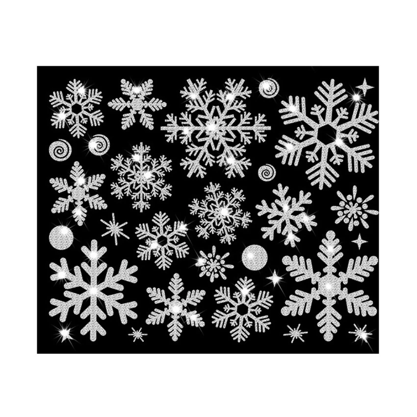 New Year Christmas Glitter Snowflake Wall and Window Stickers, wall stickers,window stickers