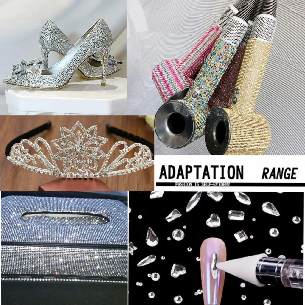 Glitzer-Kristall, nicht Hotfix-Strass,taw Strass-Strasssteine, Nagelzubehör, Kristalle, Diamant-Nagelkunst, Nagel-Charms für Kleid – Detail 1