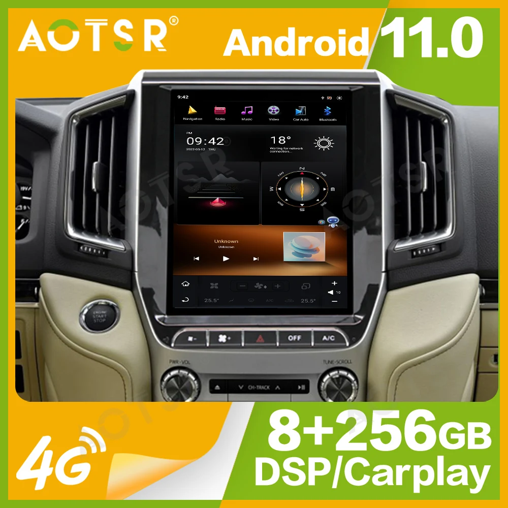 

12.1'' Qualcomm 8 core For Toyota Land Cruiser lc200 2016-2019 Car Radio Multimedia Player Android 11 Auto GPS Navi Carplay Head