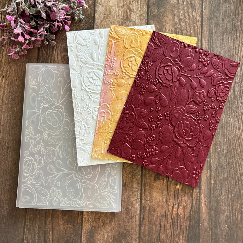 3d Embossed Relief Folder Plum Blossoms Roses Flowers And Birds Trees Diy Greeting Cards Paper Scrapbooks
