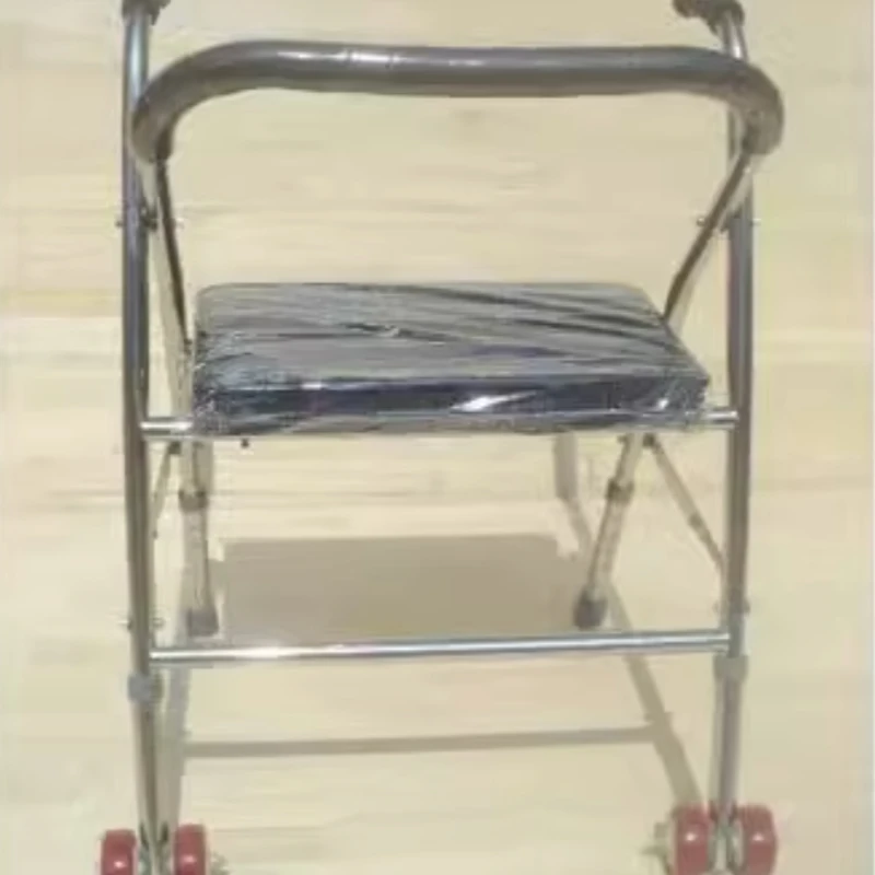 Foldable Cane Chair for Elders - Four-Legged Walking Stick with Wheels, Portable Outdoor Seat, Elderly Rest Solution 2