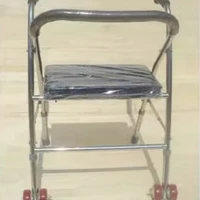 Foldable Cane Chair for Elders - Four-Legged Walking Stick with Wheels, Portable Outdoor Seat, Elderly Rest Solution 2