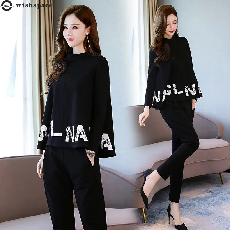 2022 Spring and Autumn New Fashion Large Size Women's Wear Thin Two-piece Set, Foreign Style Age Reducing Female Set